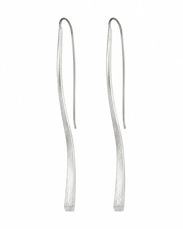 Victoria Jane Curved Drop orecchini pendenti argento