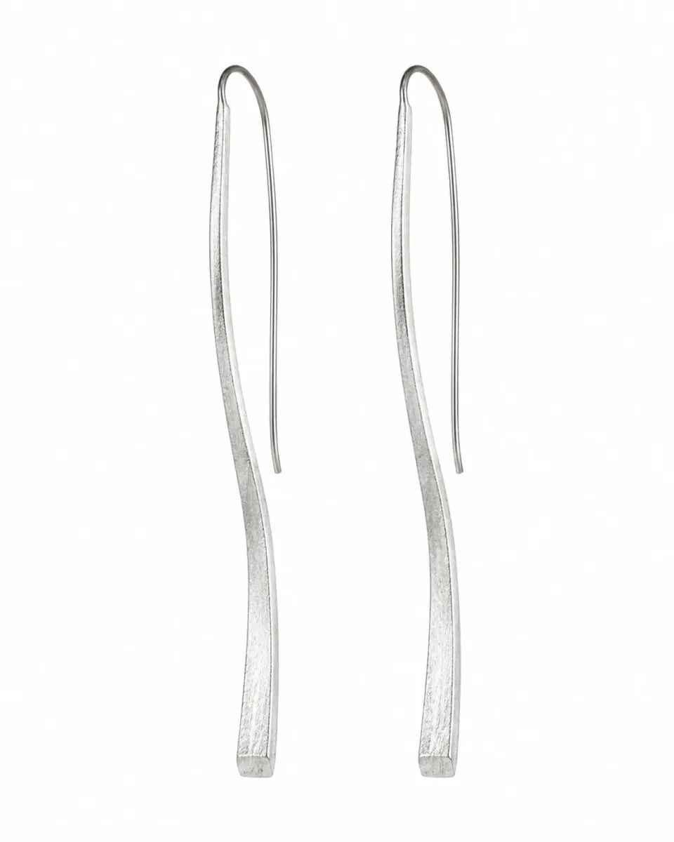 Victoria Jane Curved Drop orecchini pendenti argento
