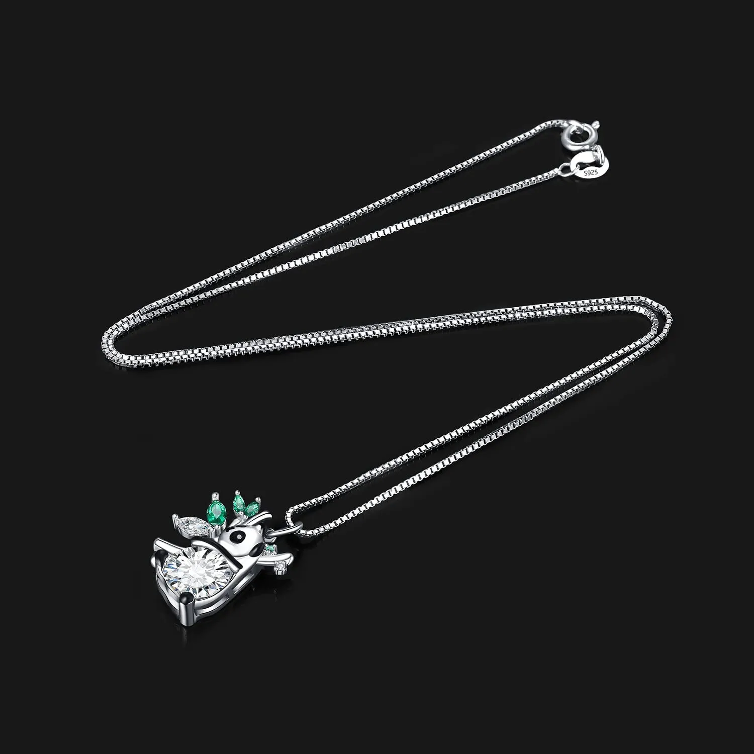 JewelryPalace Panda Bambu collana smeraldo verde 45 cm