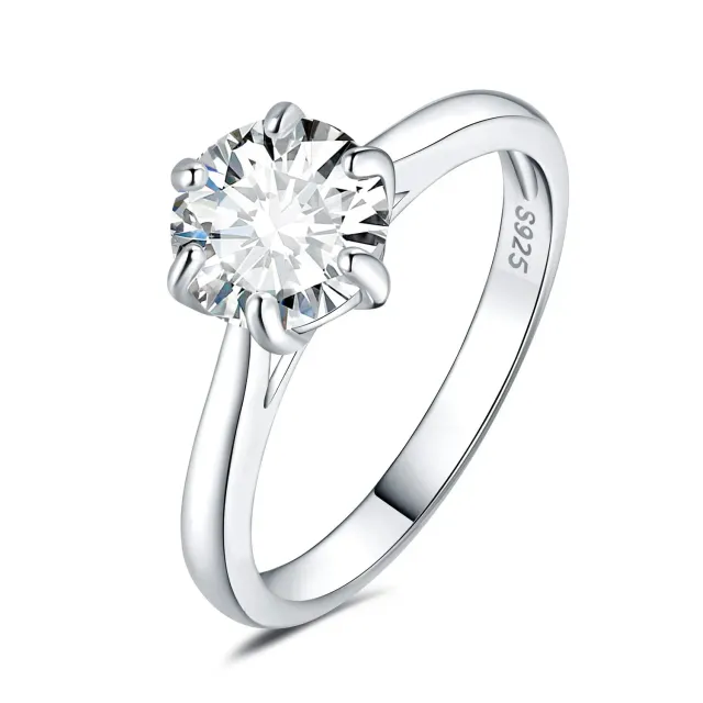 JewelryPalace Classico Solitario 1.0ct anello argento fidanzamento