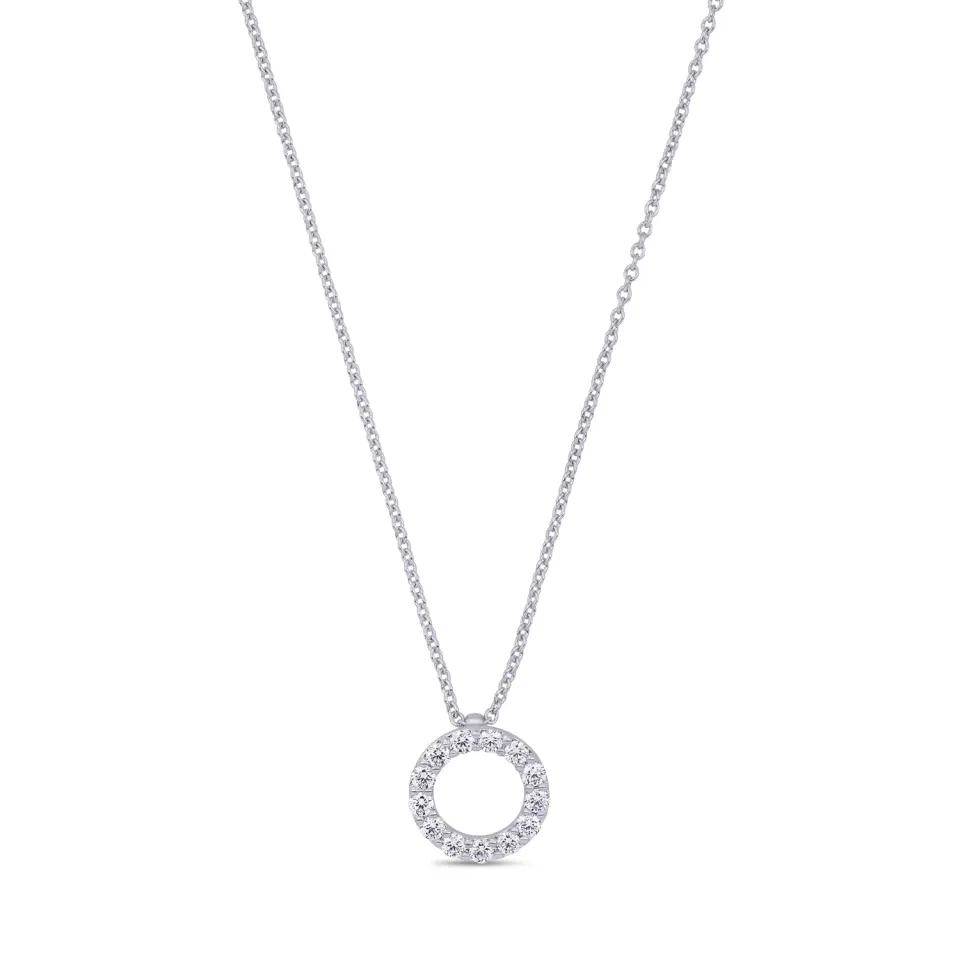 Roberto Coin Tiny Treasure Cerchio collana oro bianco diamanti