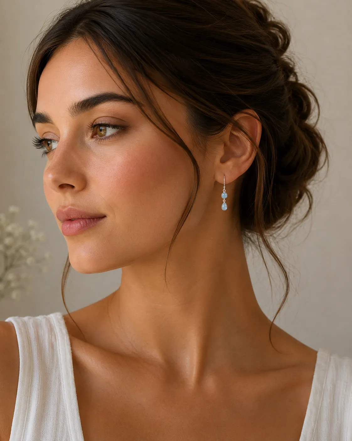 Victoria Jane Double Stone Drop orecchini argento ametista