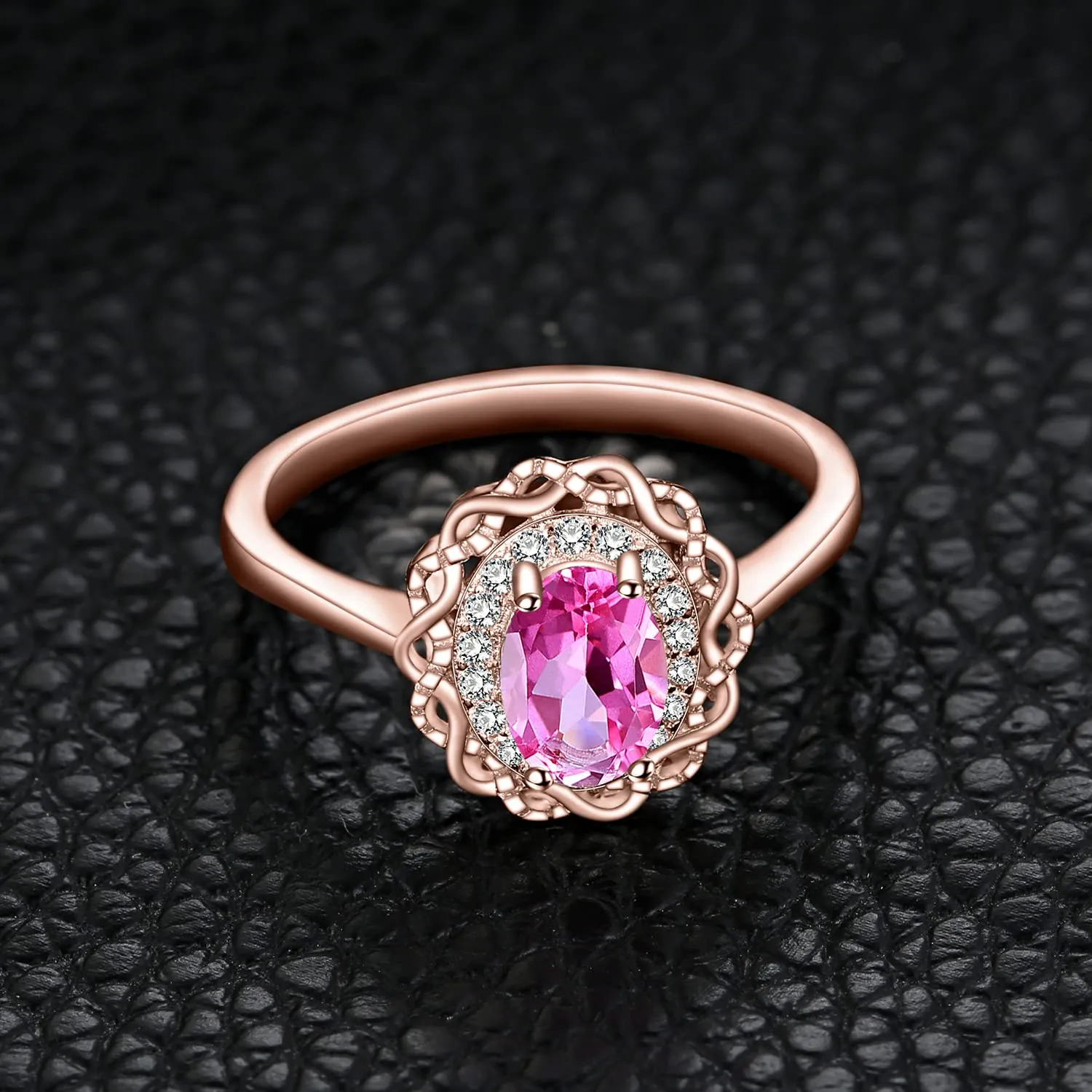 JewelryPalace Infinito Topazio Rosa Anello Argento 925