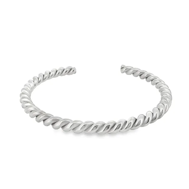 Victoria Jane Chunky Titanium Twisted Silver Torc bracciale
