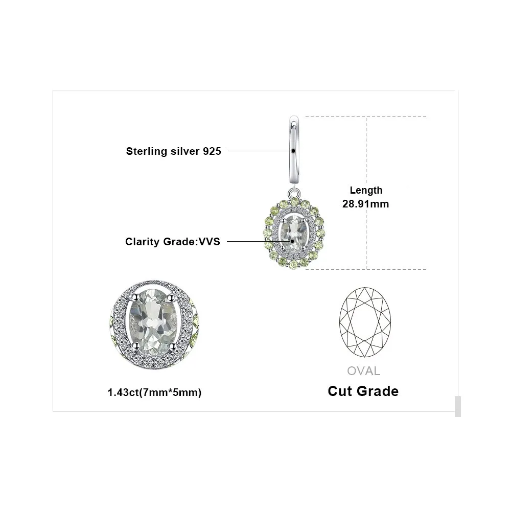 JewelryPalace Pendenti Orecchini Argento 925 Ametista Peridoto