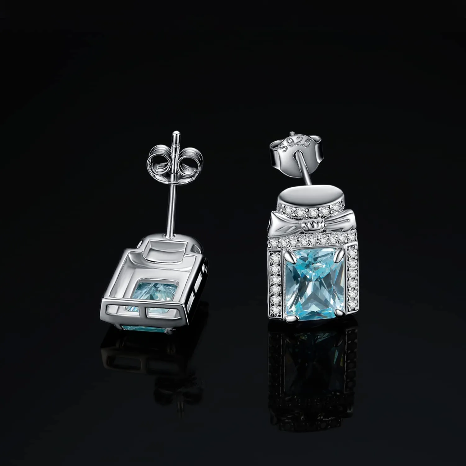 JewelryPalace Profumo 5.4ct orecchini argento 925 zirconia azzurra