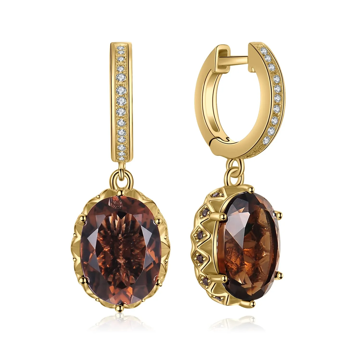 JewelryPalace 7.2ct Quarzo Fumoso Orecchini Pendenti Argento