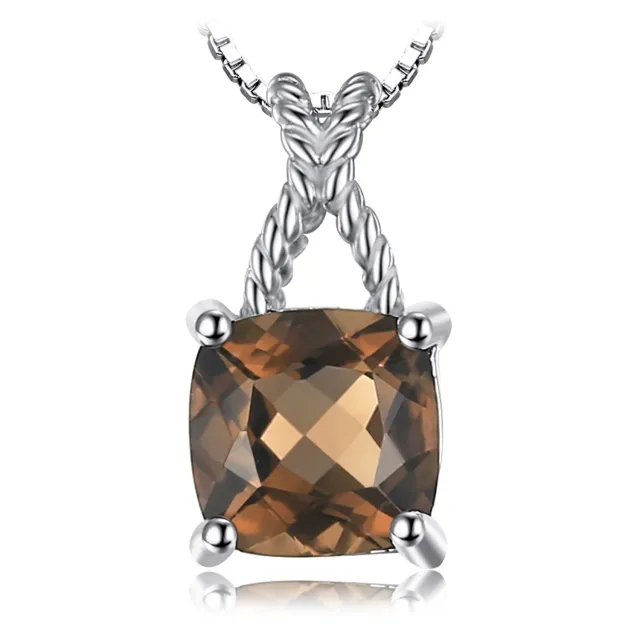 JewelryPalace Collana Intrecciata Quarzo Fumoso Argento 45cm