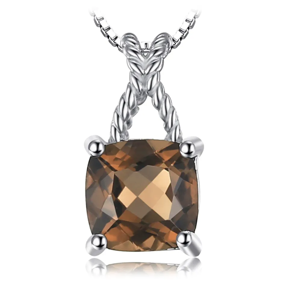 JewelryPalace Collana Intrecciata Quarzo Fumoso Argento 45cm