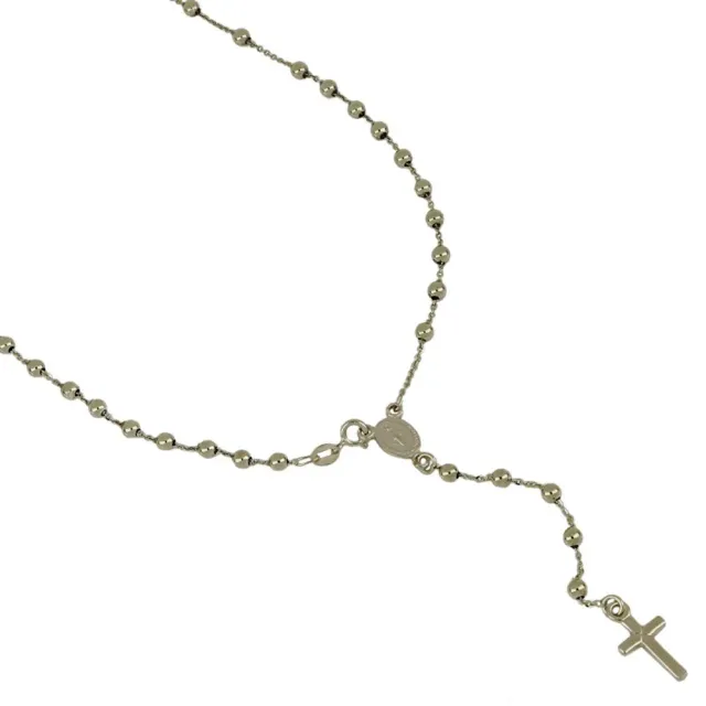 Gioielli Celiento Rosario collana oro bianco Madonna unisex