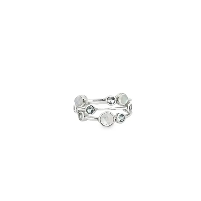 Victoria Jane Moonstone Topazio anello argento goccia