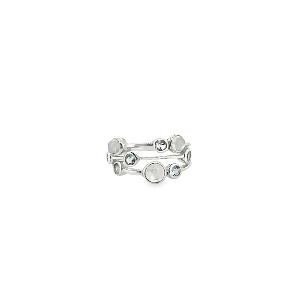 Victoria Jane Moonstone Topazio anello argento goccia