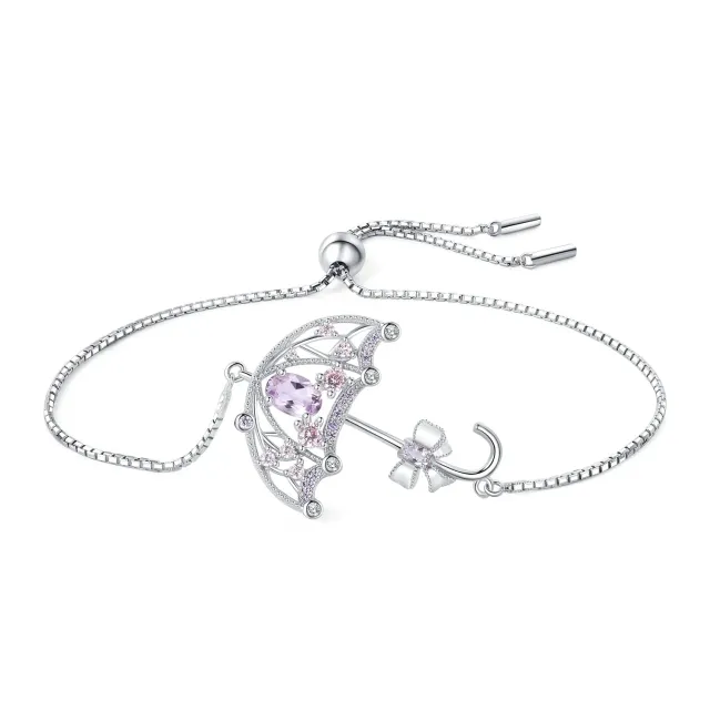JewelryPalace Farfalla bracciale argento ametista regolabile