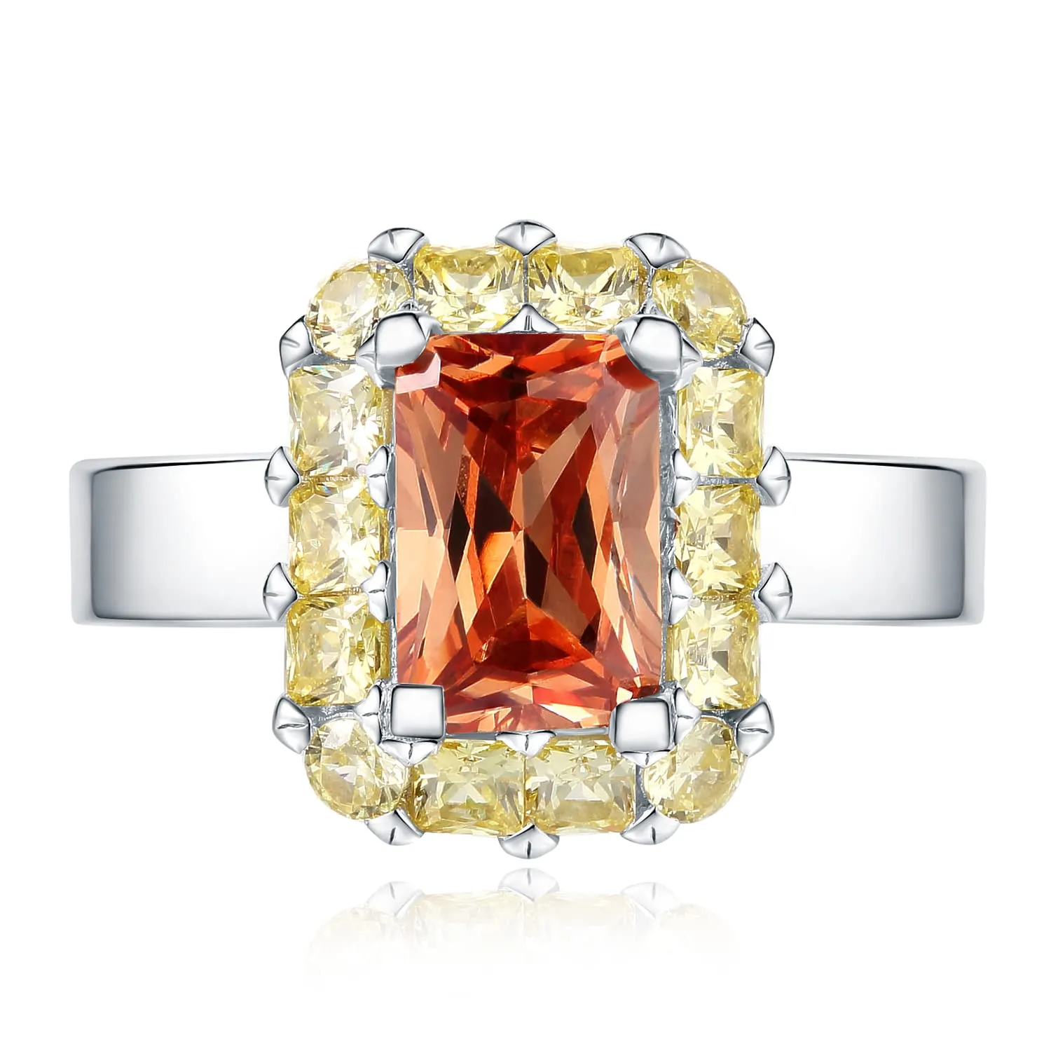 JewelryPalace 3.8ct Ananas anello argento champagne