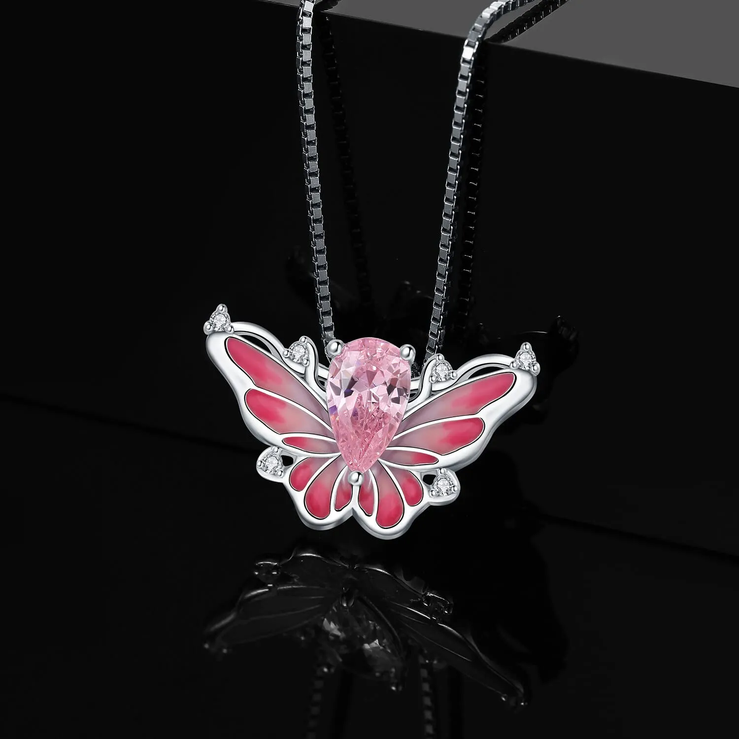 JewelryPalace Farfalla 0.2ct collana argento smaltata