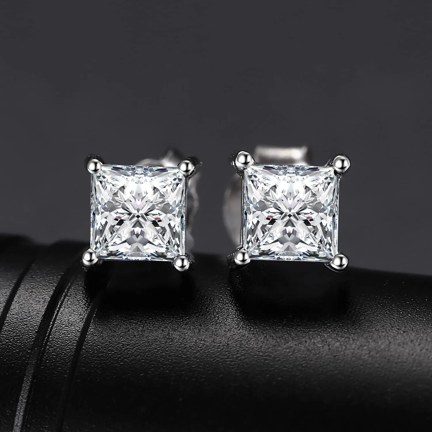 JewelryPalace 0.8ct orecchini lobo argento 925 taglio principessa