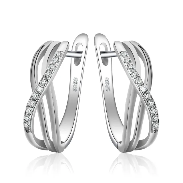 JewelryPalace Hoop Infinito orecchini cerchio argento zirconia