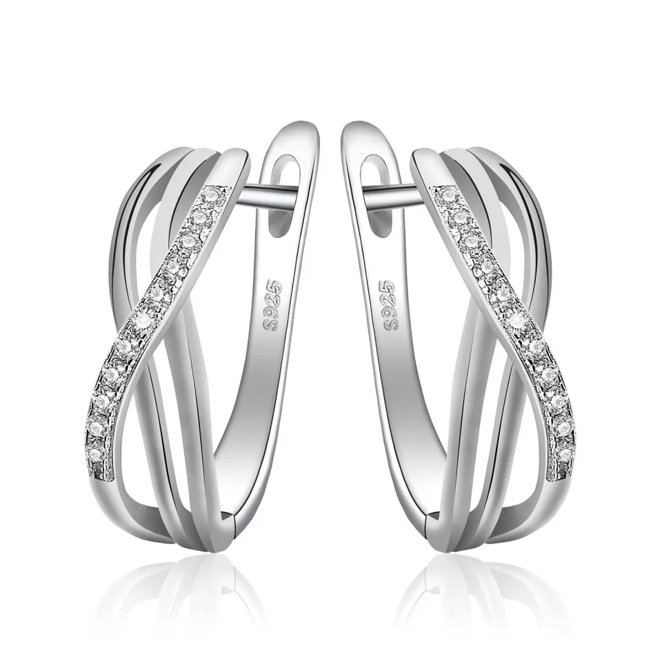 JewelryPalace Hoop Infinito orecchini cerchio argento zirconia