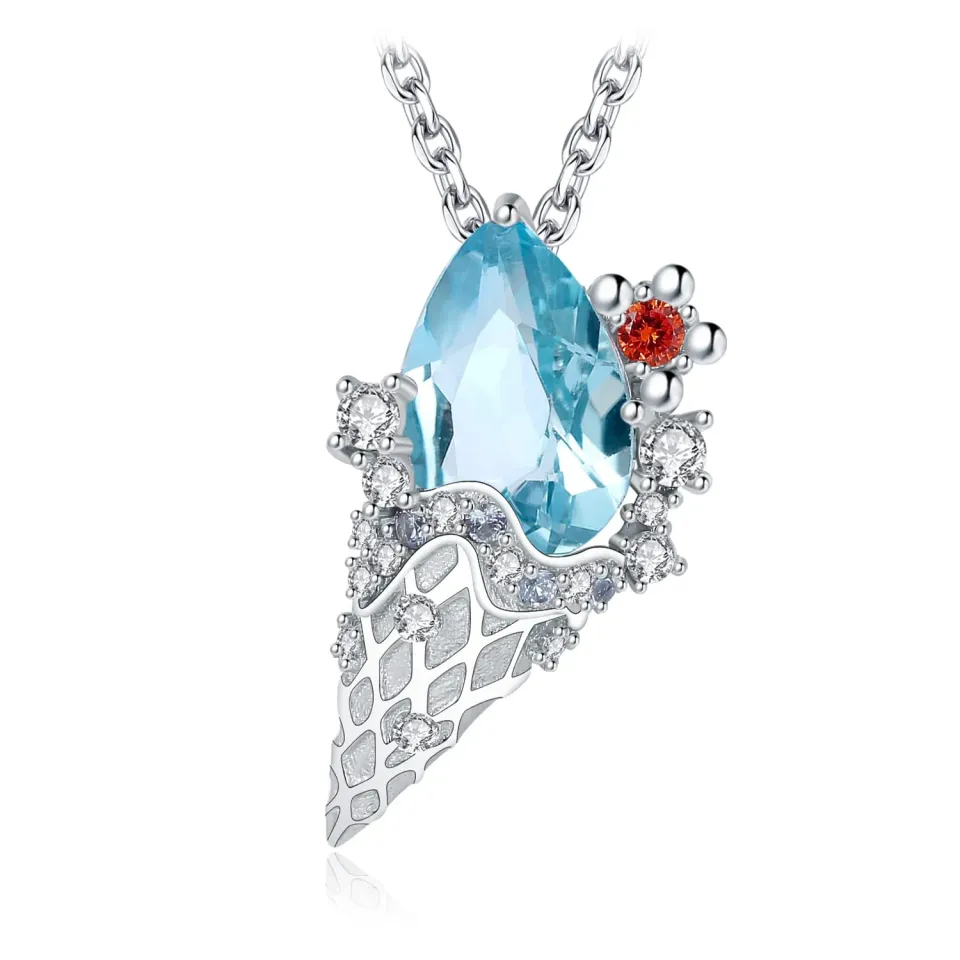 JewelryPalace Gelato 2.3ct collana argento 925 topazio azzurro