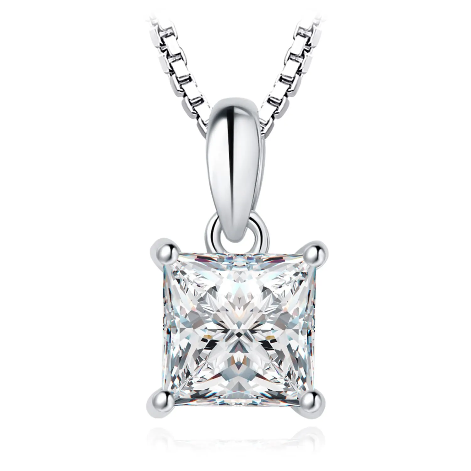 JewelryPalace Solitario 1ct collana moissanite oro rosa