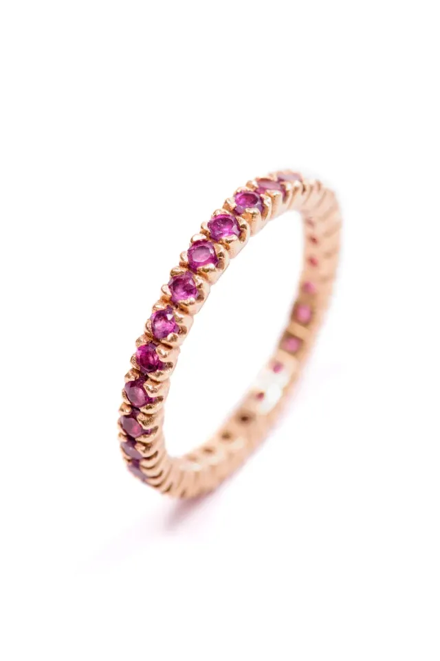 Flor Rubaja Classic Senza Fine anello oro 9kt rodolite