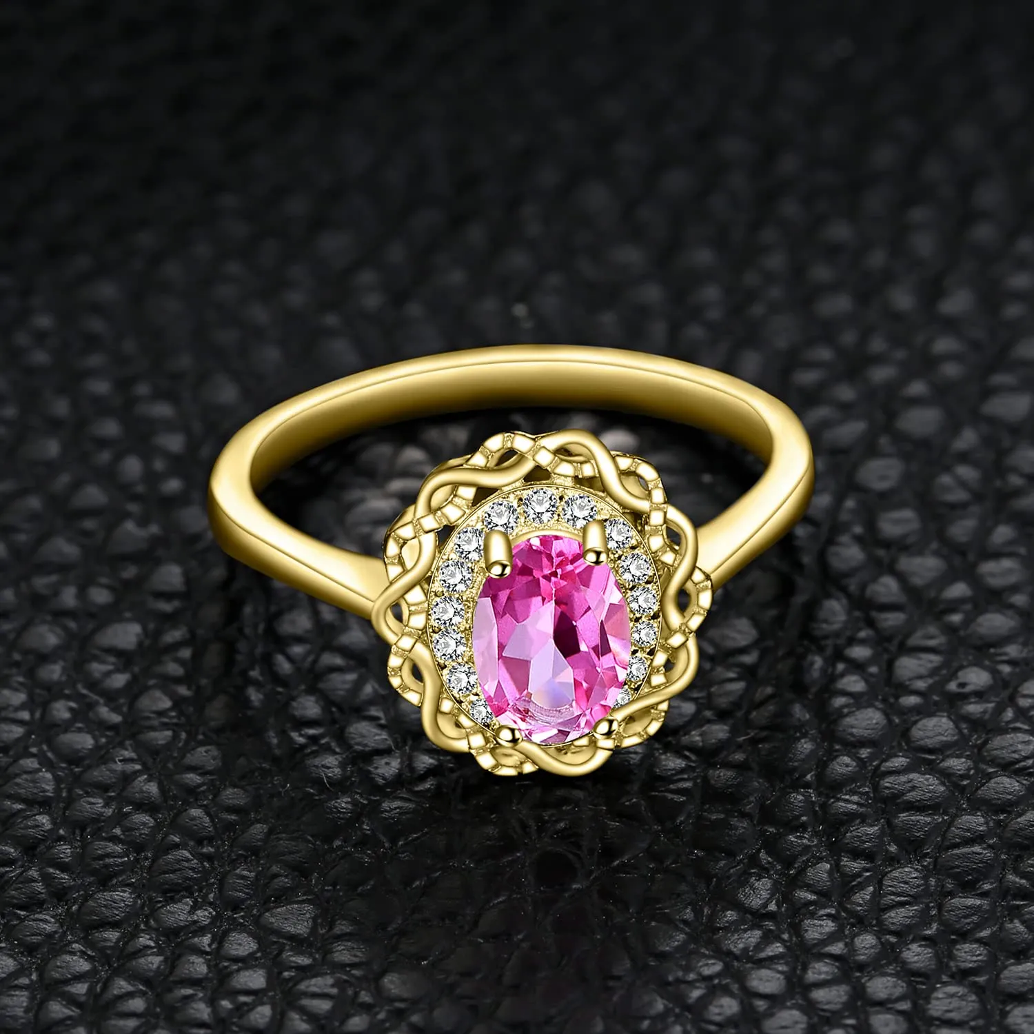 JewelryPalace Infinito anello argento topazio rosa ovale