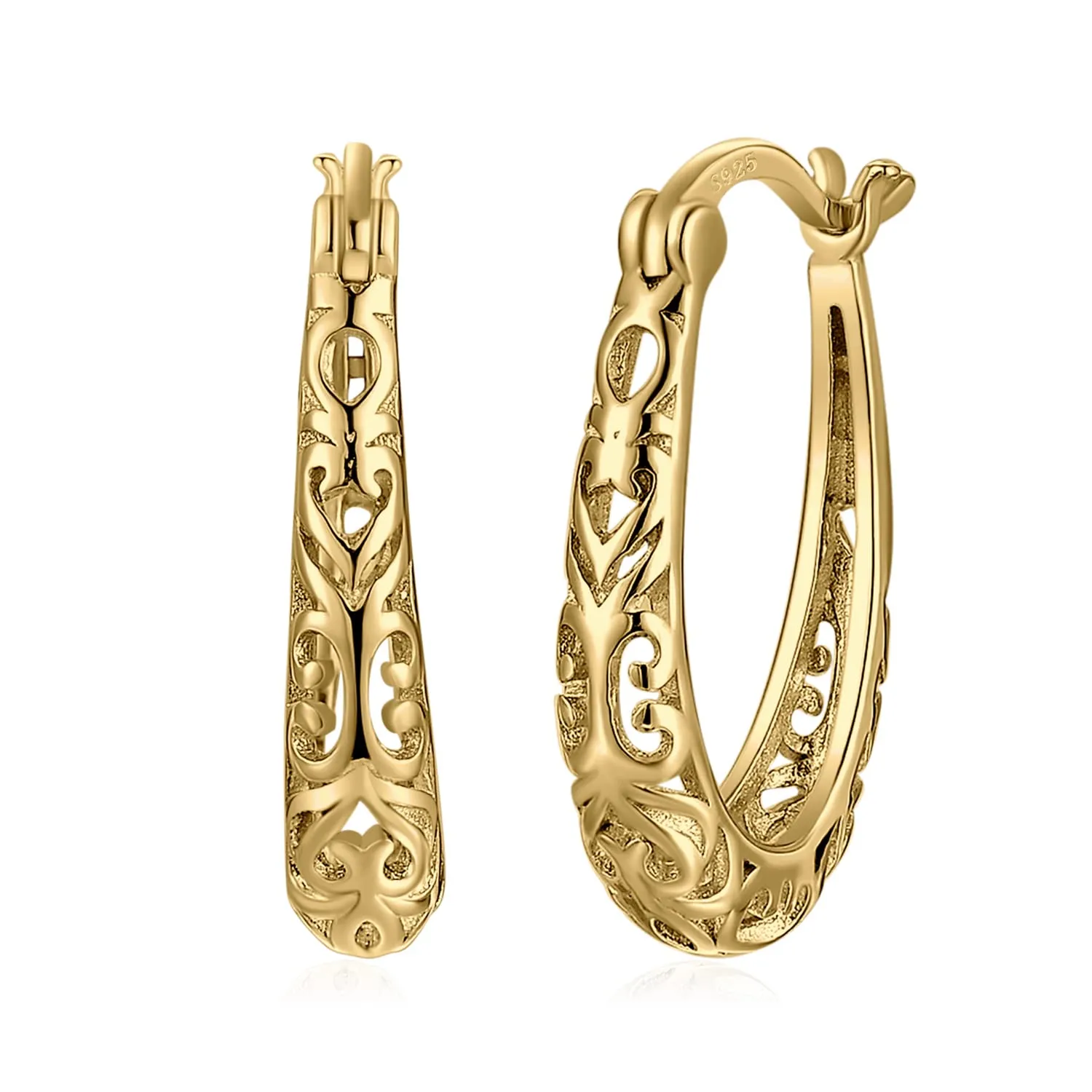 JewelryPalace Cerchio Grande orecchini argento scavati