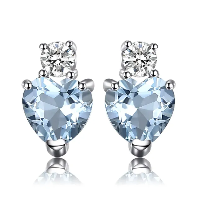 JewelryPalace Amore Cuore 1ct Orecchini Argento Acquamarina