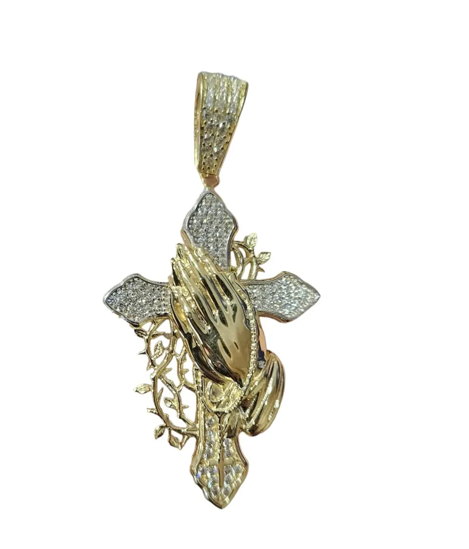 Gioielli Celiento Croce Padre Pio Ciondolo Oro Giallo 18kt