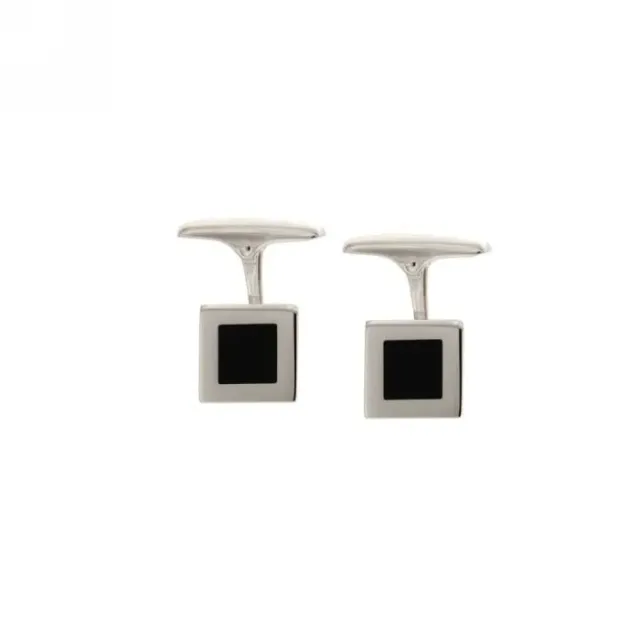 Gioielli Celiento Onice Nero Gemelli Uomo Oro Bianco 18Kt