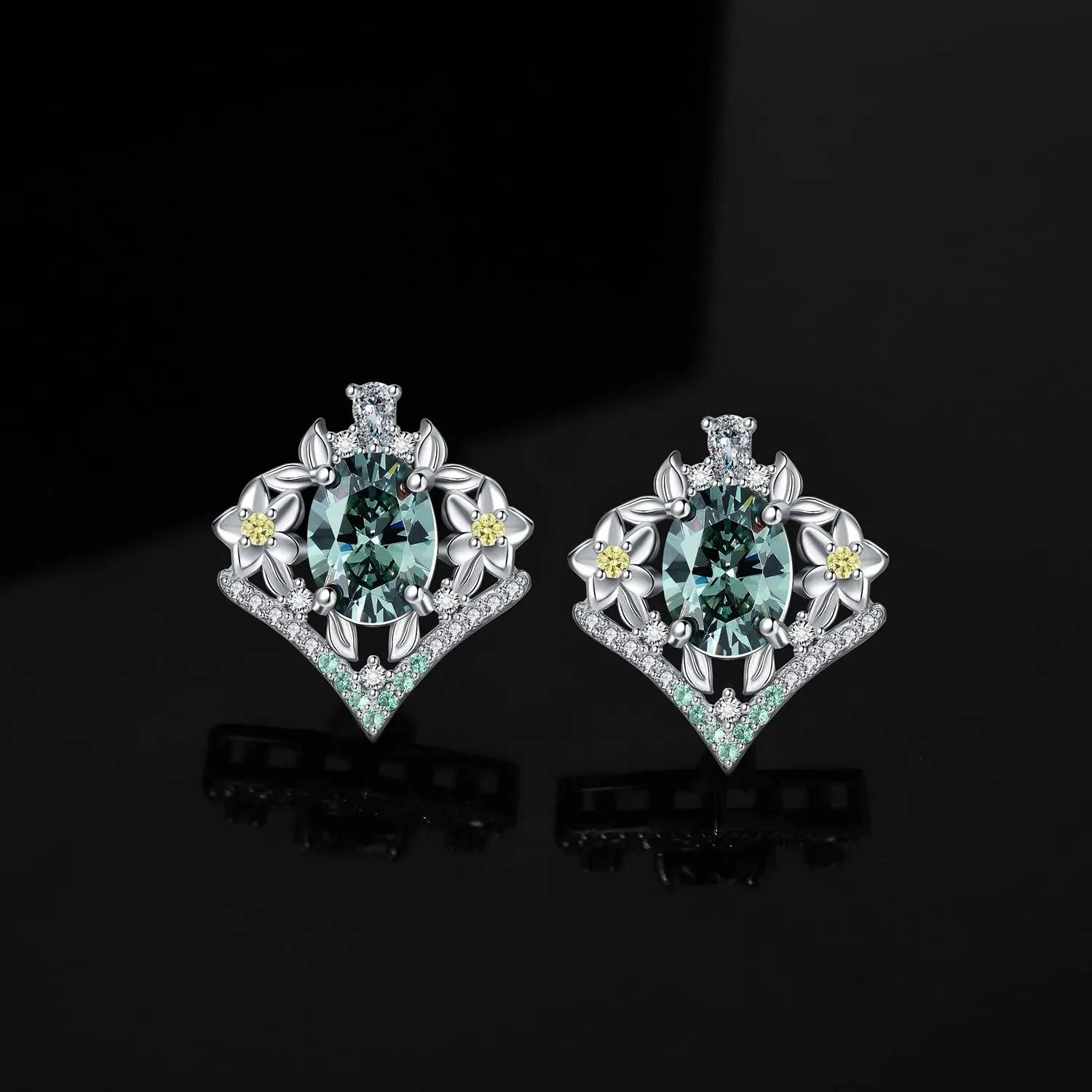 JewelryPalace Corona 4ct Orecchini Pendenti Zirconia Verde