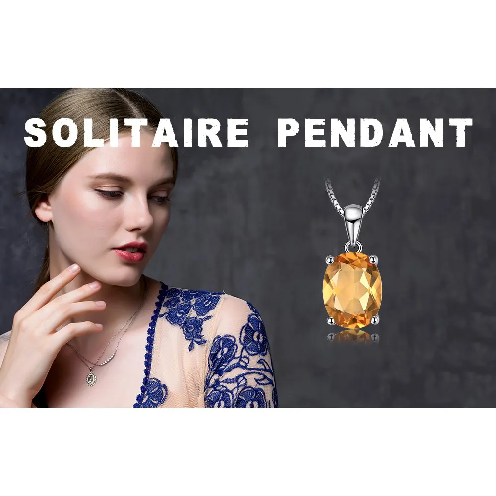 JewelryPalace Ovale collana argento citrino catena 45cm