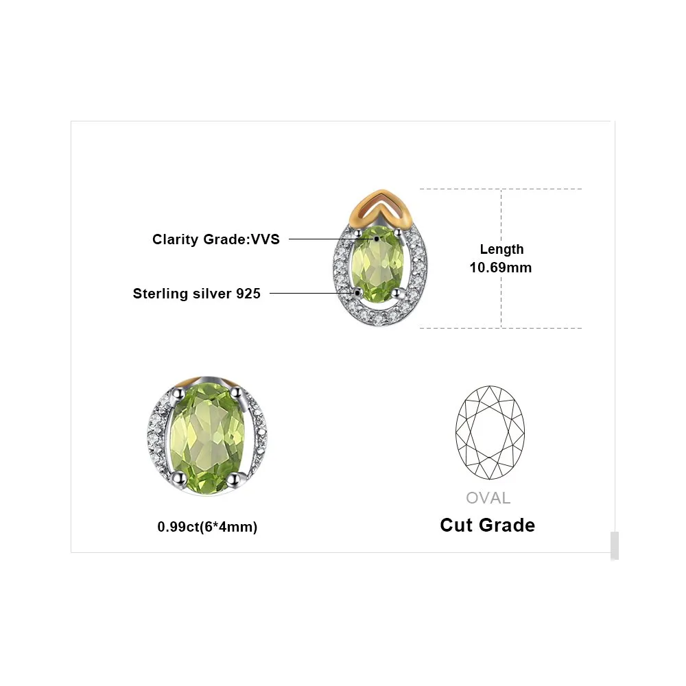 JewelryPalace Cuore Dorati Orecchini Argento 925 Peridoto