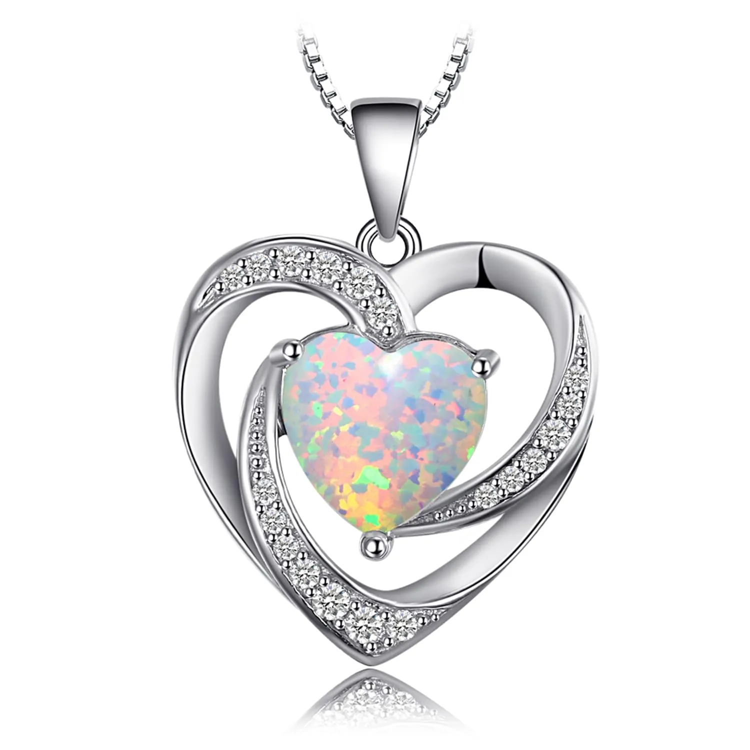 JewelryPalace 2.5ct Cuore collana argento opale 45cm