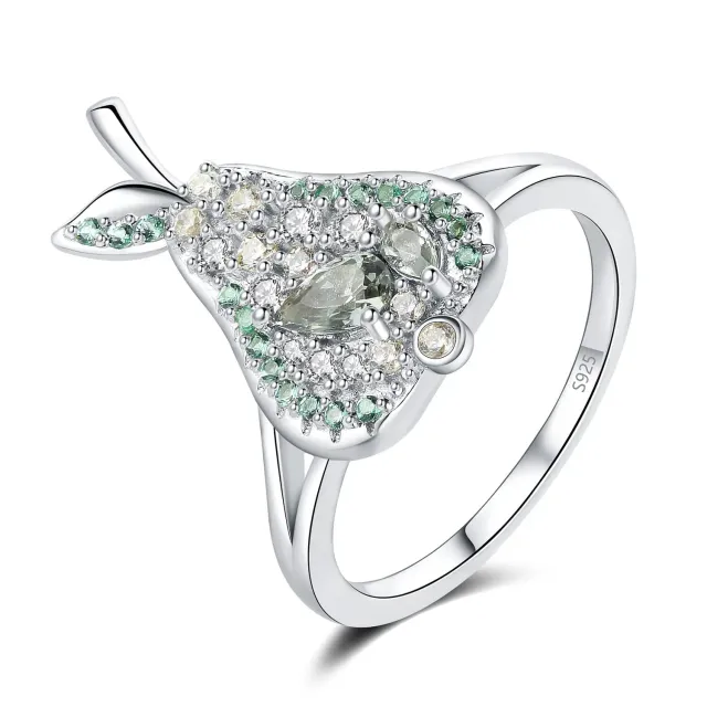 JewelryPalace Pera anello 1.1ct spinello verde goccia
