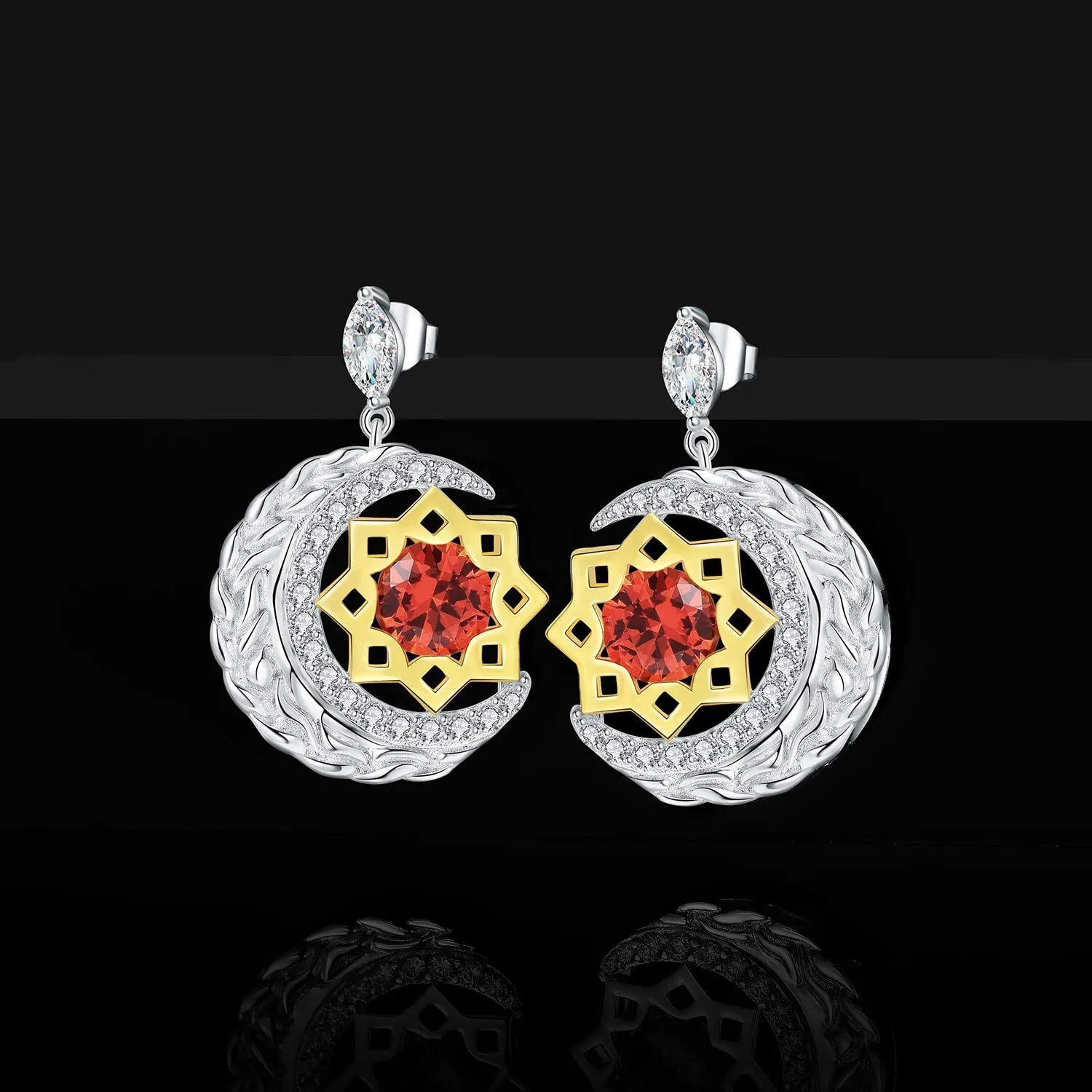 JewelryPalace Luna Stella 7.3ct orecchini argento zaffiro arancione