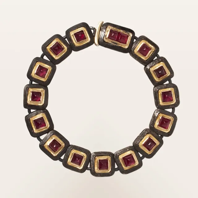 Alfredo Correnti A&C Bracciale Rubini Double Face Quadrato