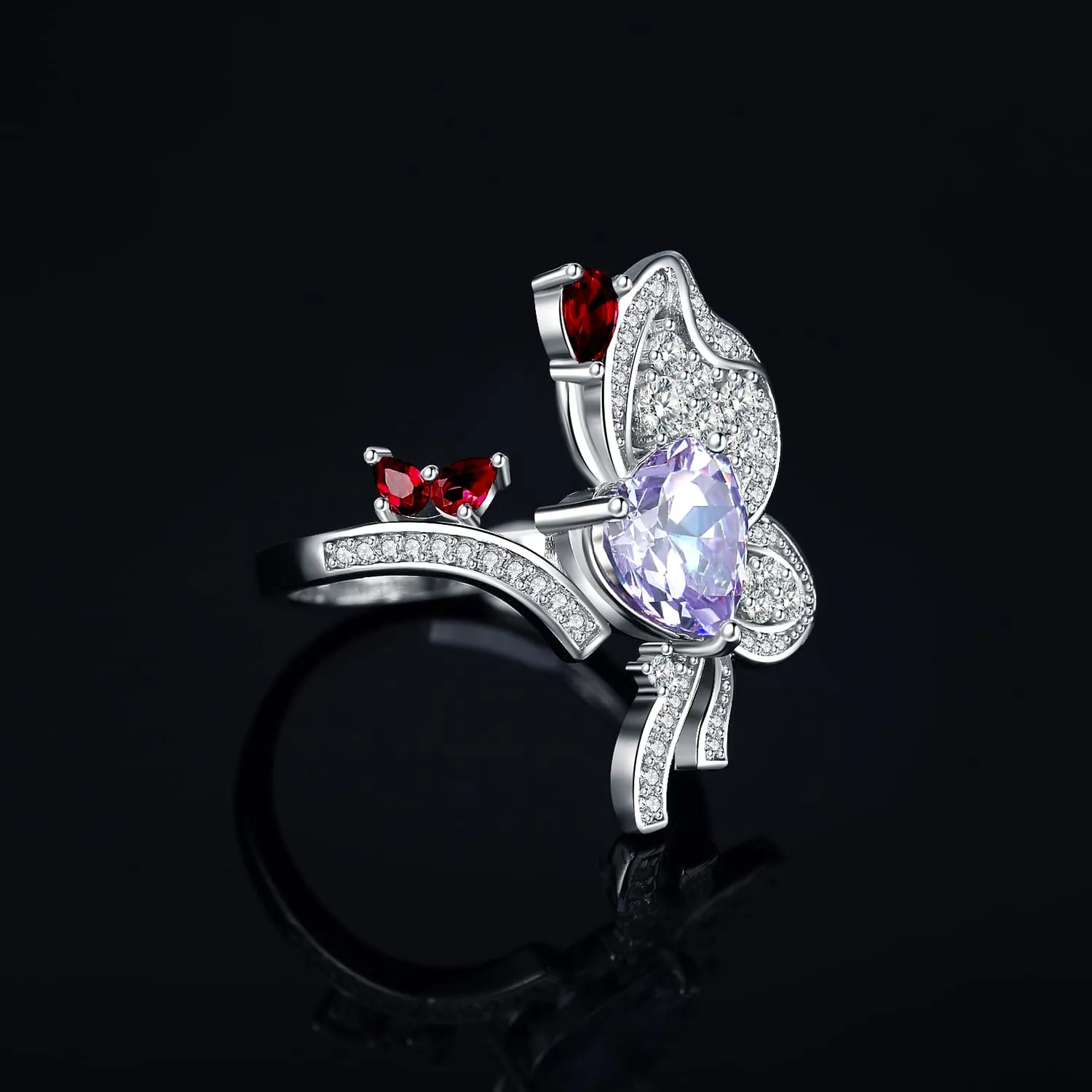 JewelryPalace 4.5ct Farfalla anello argento zirconia viola