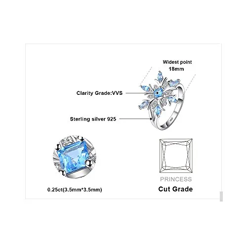 JewelryPalace Fiocco di Neve anello argento topazio blu
