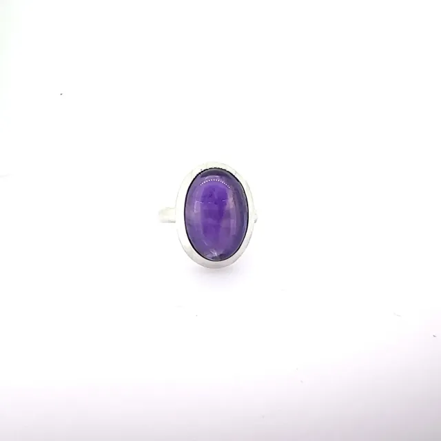Victoria Jane Silver Amethyst Cabochon anello argento viola