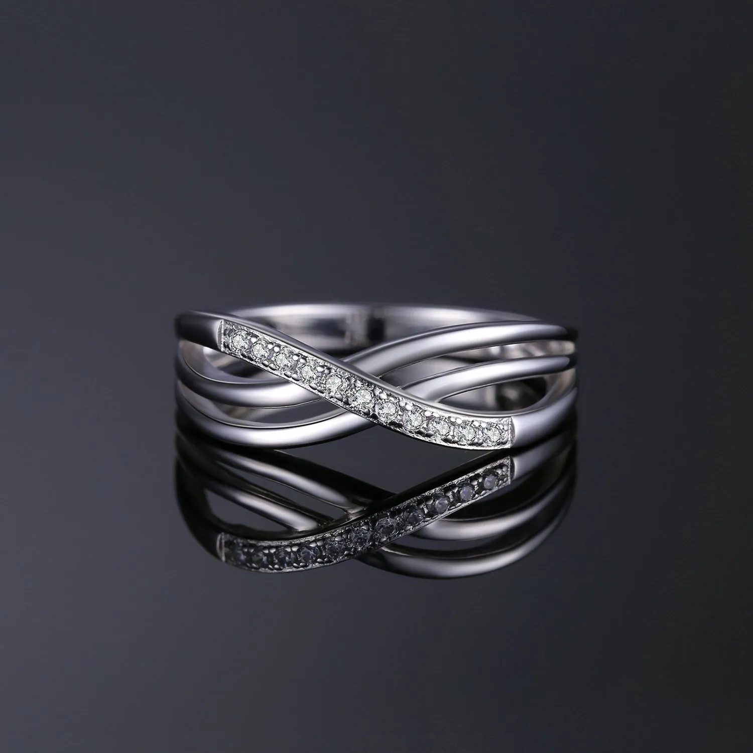 JewelryPalace Infinito Nodo fedina argento zirconia tre ori