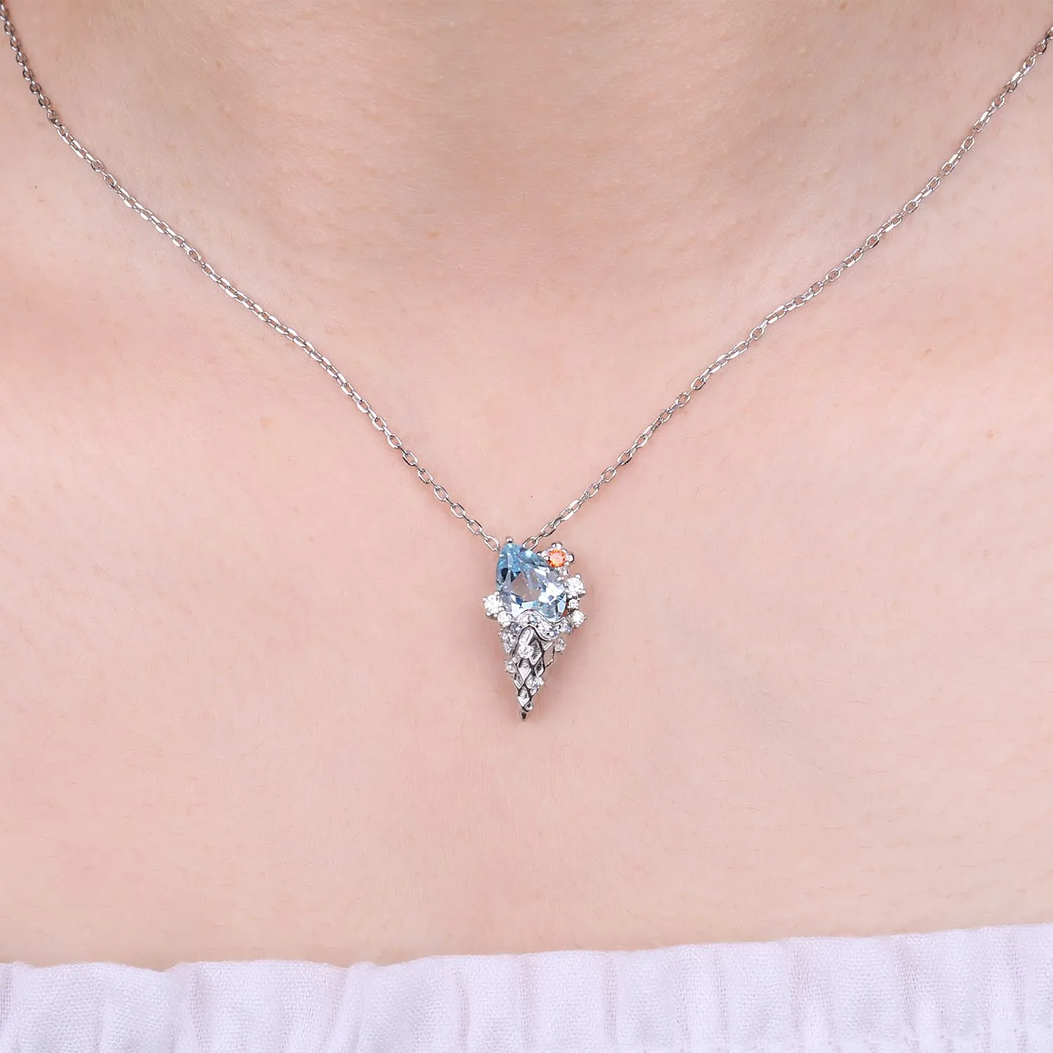 JewelryPalace Gelato 2.3ct collana argento 925 topazio azzurro