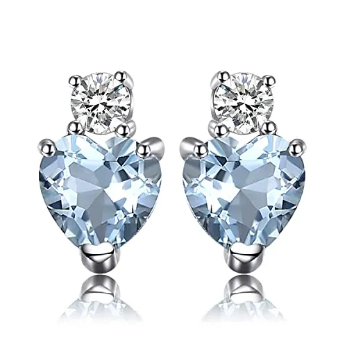 JewelryPalace Amore Cuore 1ct Orecchini Argento Acquamarina