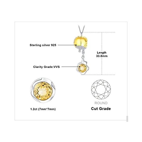 JewelryPalace Uovo in Camicia 1.4ct collana citrino giallo