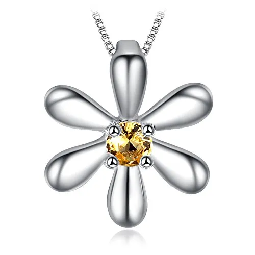 JewelryPalace Fiore Collana Argento Zaffiro Arancione 45cm