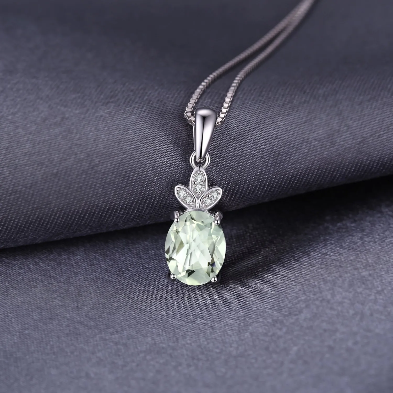 JewelryPalace Classica ovale collana argento 925 ametista verde