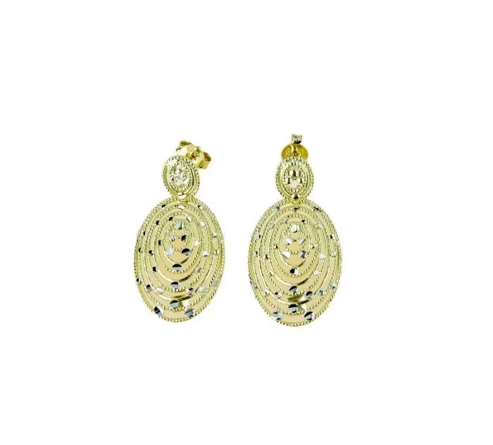 Gioielli Celiento Orecchini Pendenti Traforati Oro Giallo 18kt Donna
