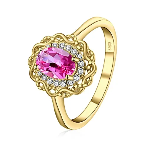 JewelryPalace Infinito anello argento topazio rosa ovale