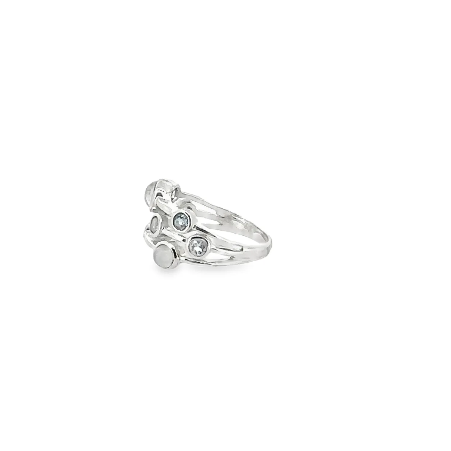 Victoria Jane Raindrop anello argento topazio luna