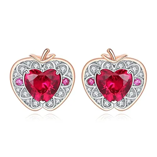JewelryPalace Mela 2ct orecchini cuore rubino oro rosa